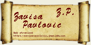 Zaviša Pavlović vizit kartica